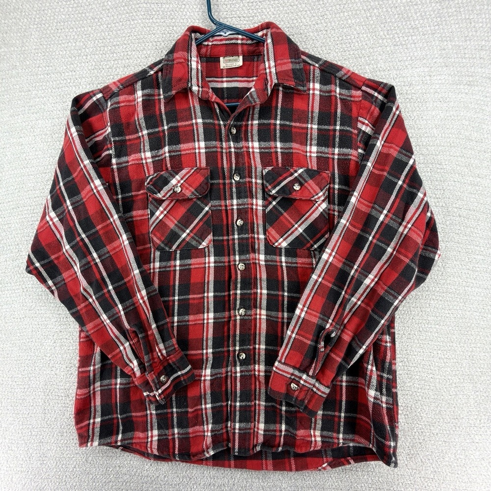 Vintage Five Brother Tallman Flannel Shirt Mens Large Red Plaid Heavyweight USA